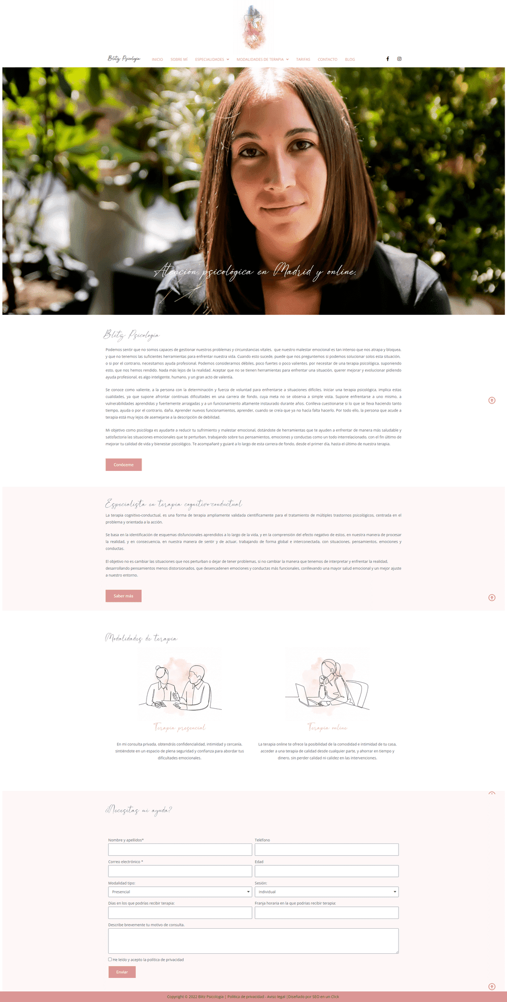 Diseño página web Psicología