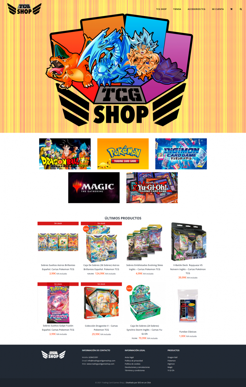 Diseño Trading Card Game SEO en un Click